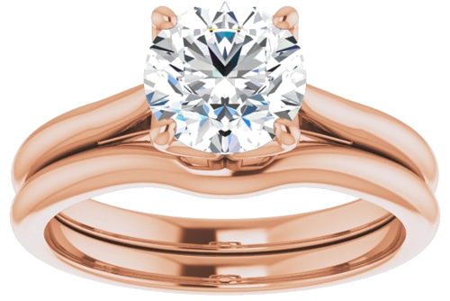 Sužadėtuvių Žiedas „Solitaire“ 585 Rožinis Aukso Round 7mm (8)