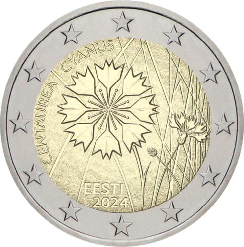 2024 Igaunija Rudzupuķe 2 eiro monēta (1)