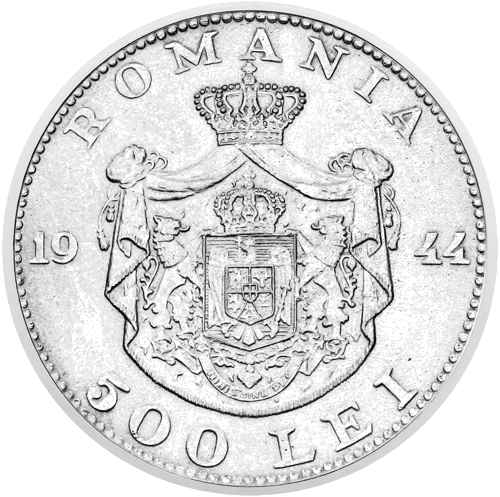 1944 Rumānija Mihajs 500 leju sudraba monēta (2)