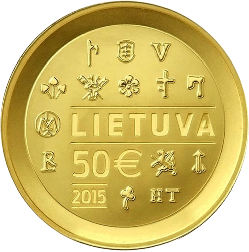 2015 Чеканка монет LDK 50 евро золотая монета (1)