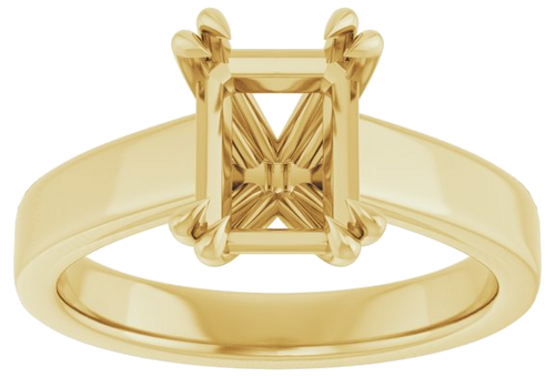 Sužadėtuvių Žiedas „Solitaire“ 585 Geltonojo Aukso Emerald 8mm x 6mm (3)