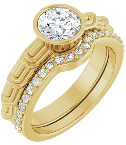 14K Yellow 6.5 mm Round Solitaire Engagement Ring Mounting (6)