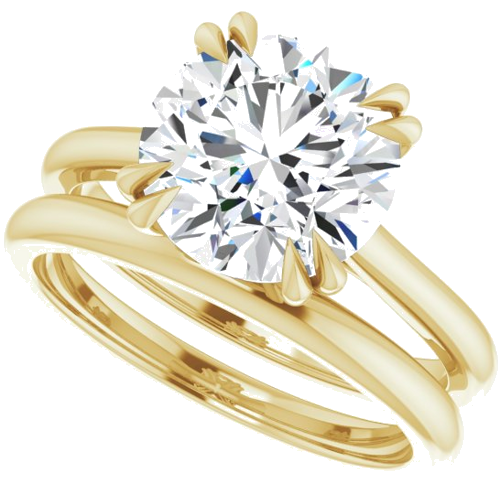 14K Yellow 9.4 mm Round Solitaire Engagement Ring Mounting (10)