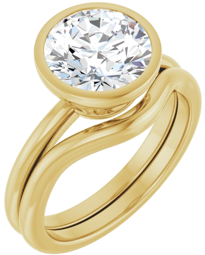 Sužadėtuvių Žiedas „Bezel-Set“ 14k yellow gold Round 8.8mm (6)