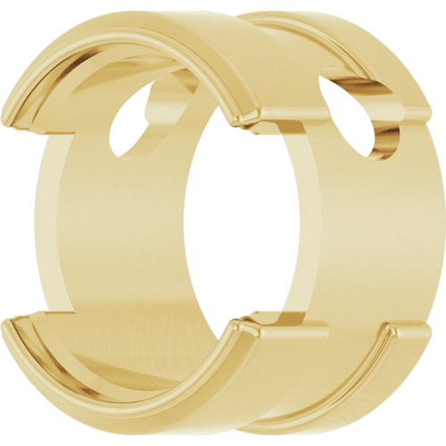 Pakabukas „Round Half-Bezel Slide“ 14k yellow gold Round 8mm (2)