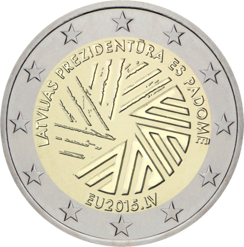 2015 Latvija Pirmininkavimas ES Tarybai 2 eurų moneta (1)