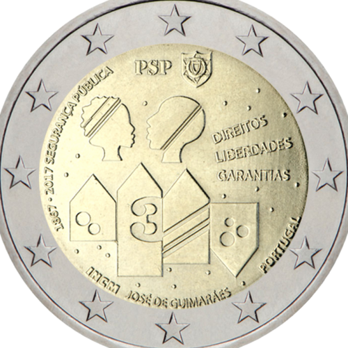 2017 Portugalija Policija ir Visuomenės saugumas 2 eurų moneta (2)