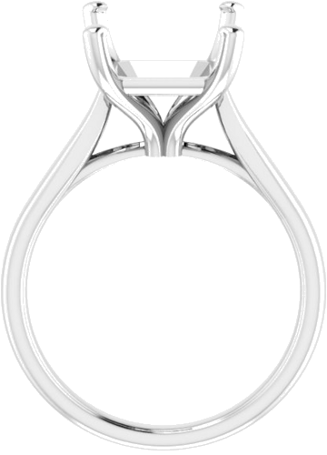 14K White 12x10 mm Emerald Engagement Ring Mounting (2)