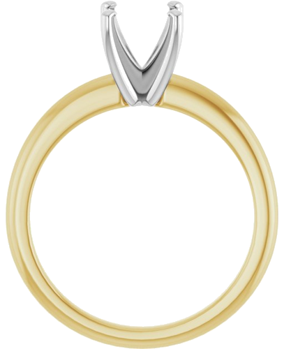 14K Yellow   White  7 mm Round Solitaire Engagement Ring Mounting (2)