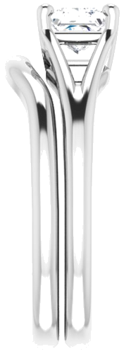 14K White 4.5 mm Square 4-Prong Cathedral Split Shank Engagement Ring Mounting (9)