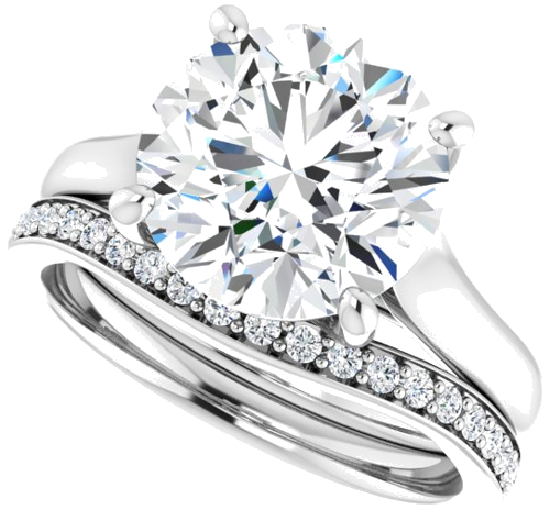 Sužadėtuvių Žiedas „Solitaire“ 750 Baltojo Aukso Round 10mm (10)