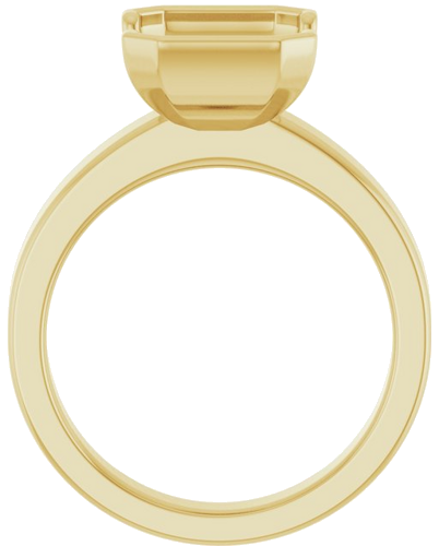 Sužadėtuvių Žiedas „Half-Bezel Solitaire“ 14k yellow gold Emerald 10mm x 8mm (2)