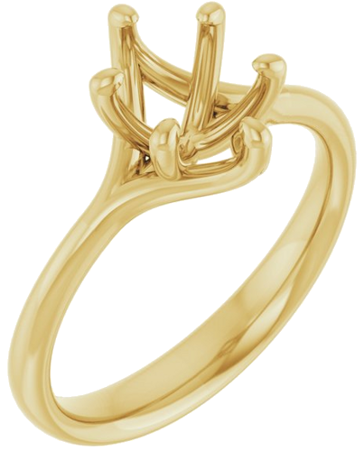 18K Yellow 8x6 mm Oval Engagement Ring Mounting (1)