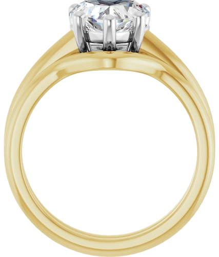 14K Yellow White 8x8 mm Heart Solitaire Engagement Ring Mounting (7)