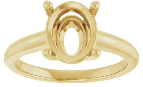 Sužadėtuvių Žiedas „V-End Prong“ 14k yellow gold Oval 10mm x 8mm (3)