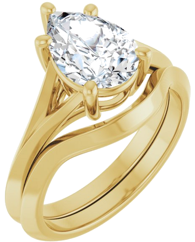 Sužadėtuvių Žiedas „Solitaire Split Shank“ 14k yellow gold Pear 10mm x 7mm (6)