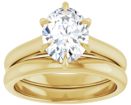 Sužadėtuvių Žiedas „Claw-Prong“ 14k yellow gold Oval 9mm x 7mm (8)
