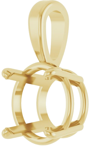 14K Yellow 9.5 mm Round 4-Prong Pendant Mounting (2)