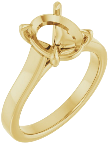 Sužadėtuvių Žiedas „Claw-Prong“ 14k yellow gold Oval 10mm x 8mm (1)