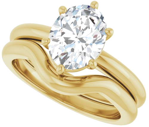 Sužadėtuvių Žiedas 14k yellow gold Oval 9mm x 7mm (10)