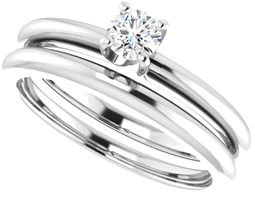 Sužadėtuvių Žiedas 14k white gold Round 3.8mm (10)