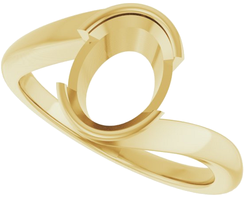 Sužadėtuvių Žiedas „Half-Bezel Solitaire“ 14k yellow gold Oval 9mm x 7mm (5)