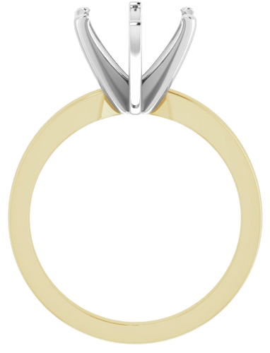 14K Yellow White 11x9 mm Oval Solitaire Engagement Ring Mounting (2)