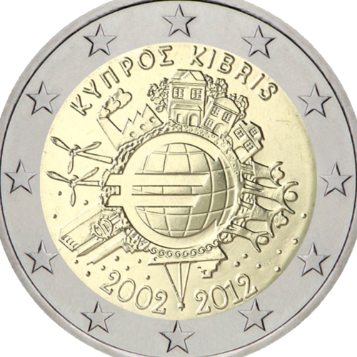 2012 Kipras Dešimt metų eurui (TYE) 2 eurų moneta (2)