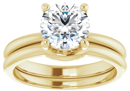 14K Yellow 7.4 mm Round Solitaire Engagement Ring Mounting (8)