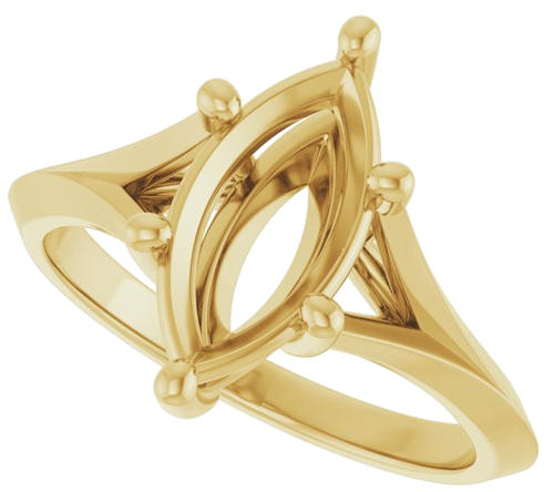 Sužadėtuvių Žiedas „Solitaire Split Shank“ 14k yellow gold Marquise 12mm x 6mm (5)