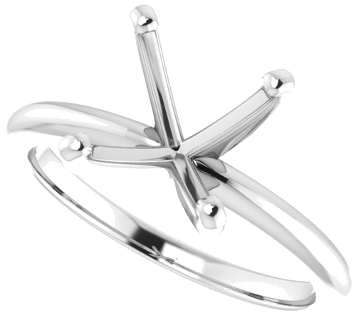 Platinum  9.4 mm Round Solitaire Engagement Ring Mounting (5)