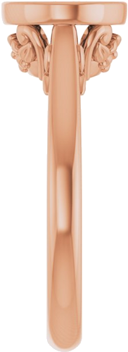 Sužadėtuvių Žiedas „Bezel-Set“ 10k rose gold Oval 9mm x 7mm (4)