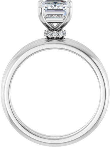Sužadėtuvių Žiedas „Accented“ 14k white gold Emerald 8mm x 6mm (7)
