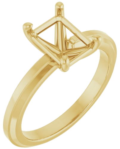 Sužadėtuvių Žiedas „Solitaire“ 585 Geltonojo Aukso Emerald 8mm x 6mm (1)