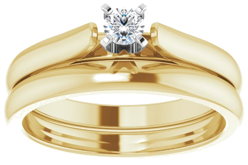 Sužadėtuvių Žiedas „Solitaire“ 14k yellow/white gold Round 3.2mm (7)