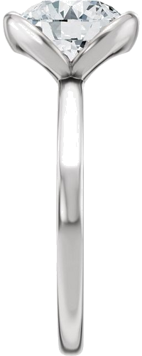 Sužadėtuvių Žiedas „Half Bezel Solitaire“ 14k white gold Round 8.2mm (4)