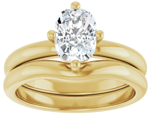 Sužadėtuvių Žiedas 14k yellow gold Elongated Cushion 7.5mm x 5.5mm (8)