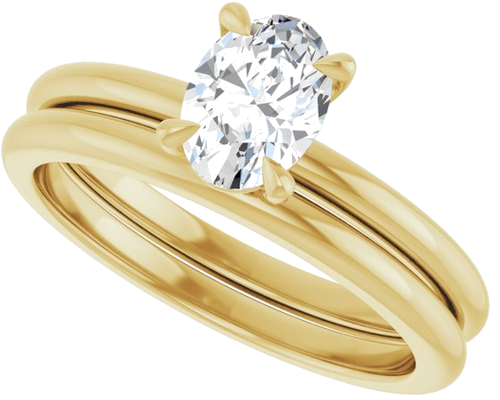 14K Yellow 7x5 mm Oval Solitaire Engagement Ring Mounting (10)