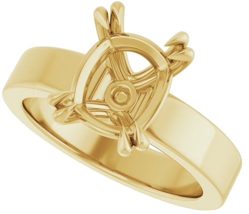 Sužadėtuvių Žiedas „Double Claw-Prong Solitaire“ 14k yellow gold Elongated Cushion 10mm x 8mm (5)