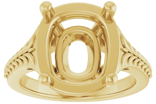Sužadėtuvių Žiedas „Solitaire“ 14k yellow gold Elongated Cushion 12mm x 10mm (3)