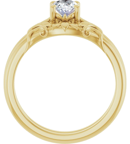Sužadėtuvių Žiedas „Solitaire“ 14k yellow gold Oval 7mm x 5mm (7)