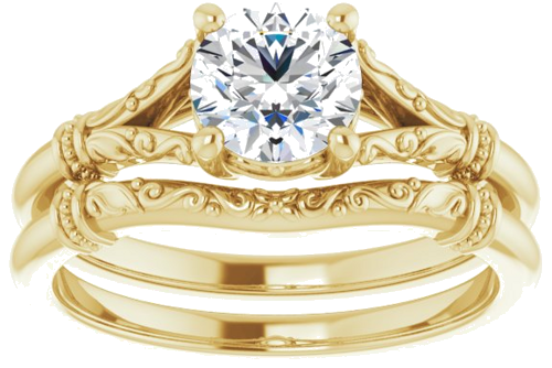 Sužadėtuvių Žiedas „Sculptural“ 18k yellow gold Round 6mm (8)