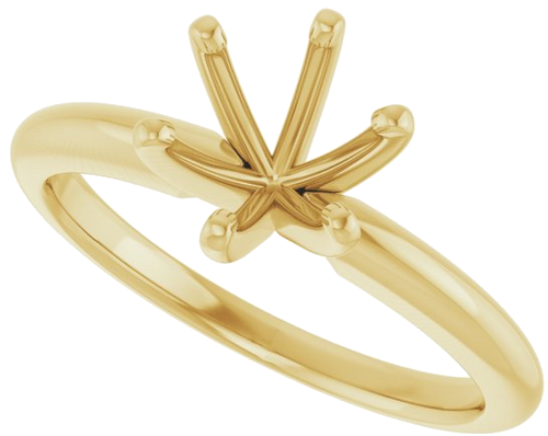 14K Yellow 7 mm Round 6-Prong Solitaire Ring Mounting (9)