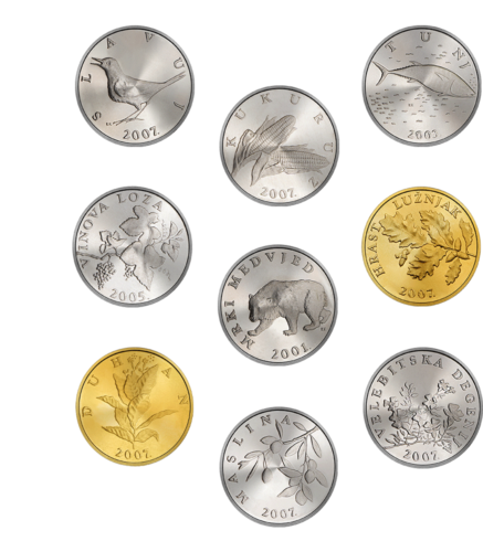 Хърватска Комплект монети UNC Kunos (Смесена година) (1)