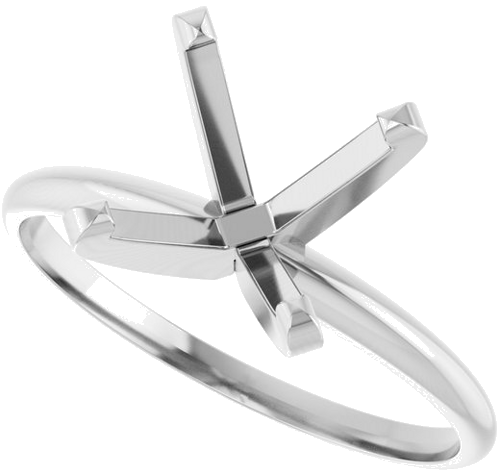 Sužadėtuvių Žiedas „Solitaire“ 585 Baltojo Aukso Square 6.5mm (5)