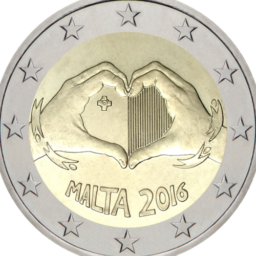 2016 Малта Монета от 2 евро Солидарност чрез любов (2)