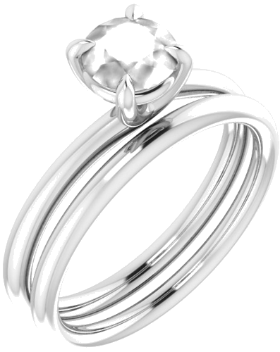 Sužadėtuvių Žiedas „Solitaire“ 14k white gold Round 5.8mm (6)