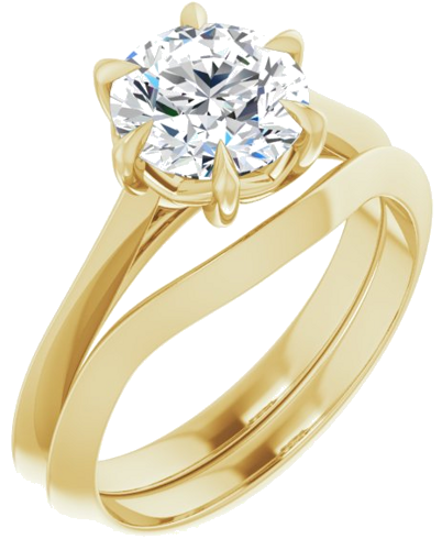 Sužadėtuvių Žiedas „Claw-Prong Solitaire“ 14k yellow gold Round 7.4mm (6)
