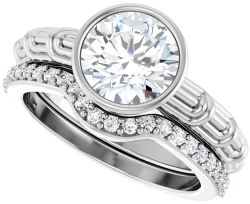 14K White 8 mm Round Solitaire Engagement Ring Mounting (10)