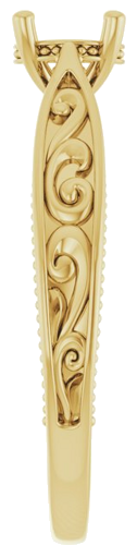 Sužadėtuvių Žiedas „Solitaire Vintage-Inspired“ 14k yellow gold Round 5.8mm (4)